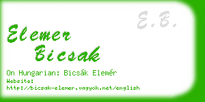 elemer bicsak business card