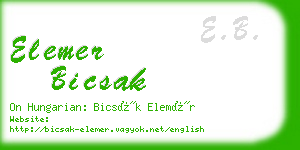 elemer bicsak business card